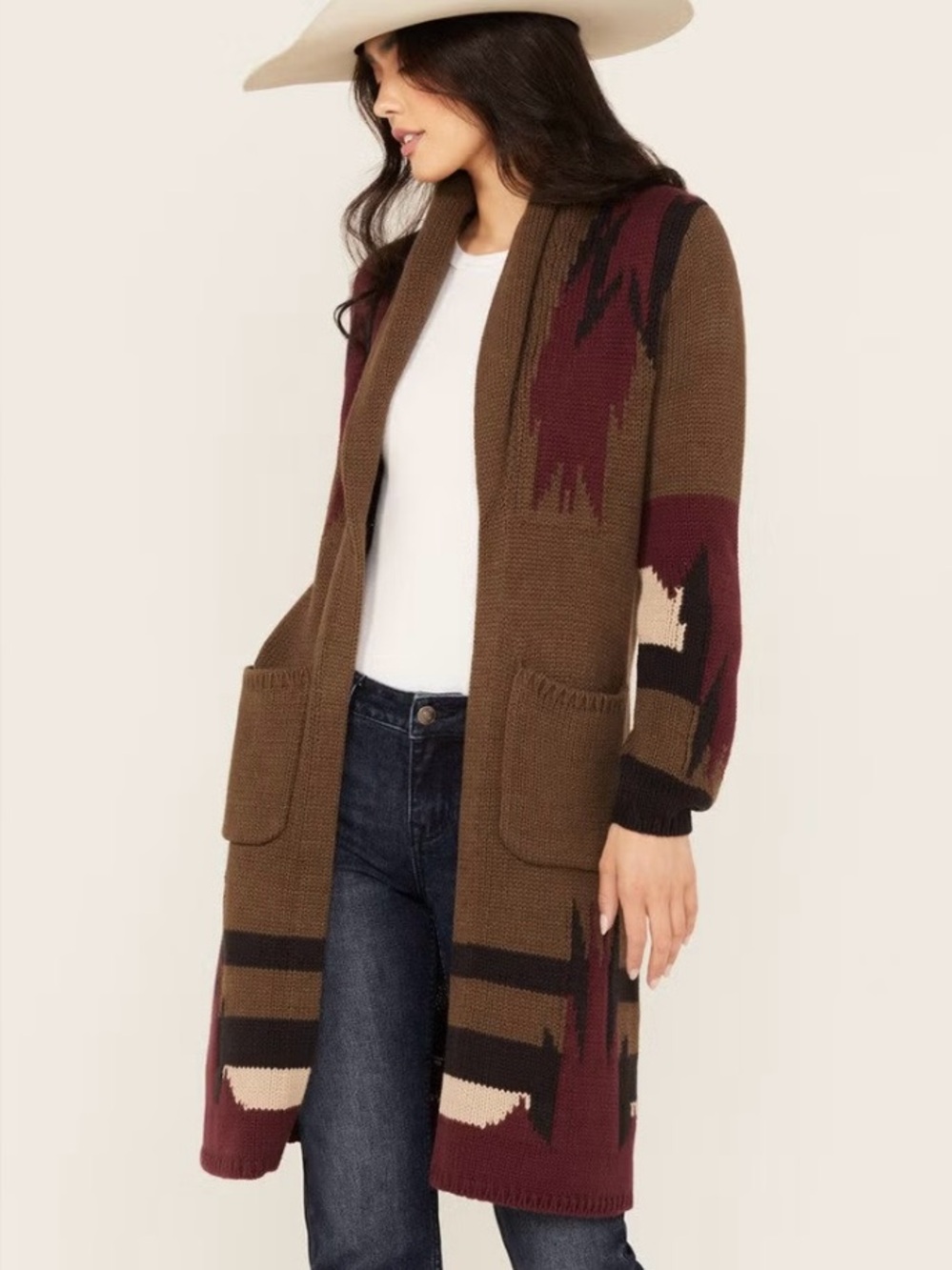 Shyanne Sweater Women Southwestern Aztec Open Cardigan Duster Long Sleeve XL
